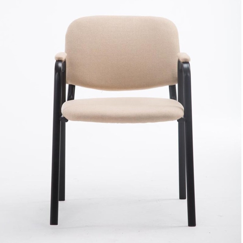 Silla de confidente MOBY CON BRAZOS, patas negras, color negro