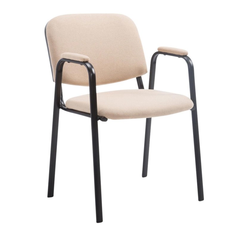 Silla de confidente MOBY CON BRAZOS, patas negras, color negro