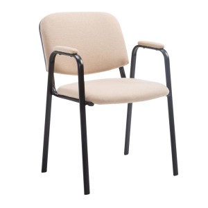 Silla de confidente MOBY CON BRAZOS, patas negras, color negro