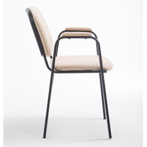 Silla de confidente MOBY CON BRAZOS, patas negras, color negro