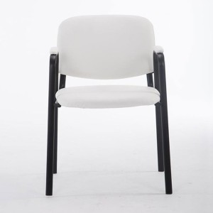 Silla de confidente MOBY PIEL CON BRAZOS, patas negras, color negro