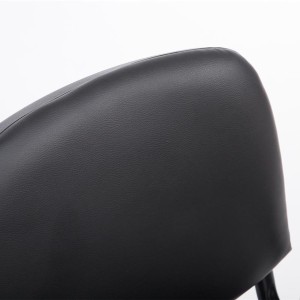 Silla de confidente MOBY PIEL CON BRAZOS, patas negras, color negro