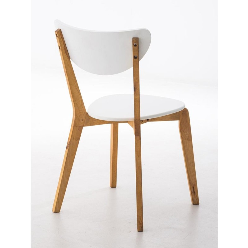 Silla de Confidente ARABY en madera color abedul y blanco