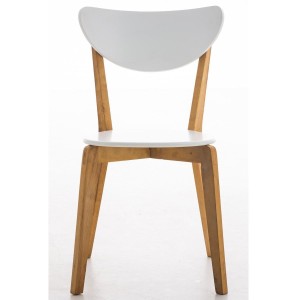 Silla de Confidente ARABY en madera color abedul y blanco