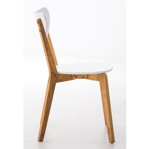 Silla de Confidente ARABY en madera color abedul y blanco