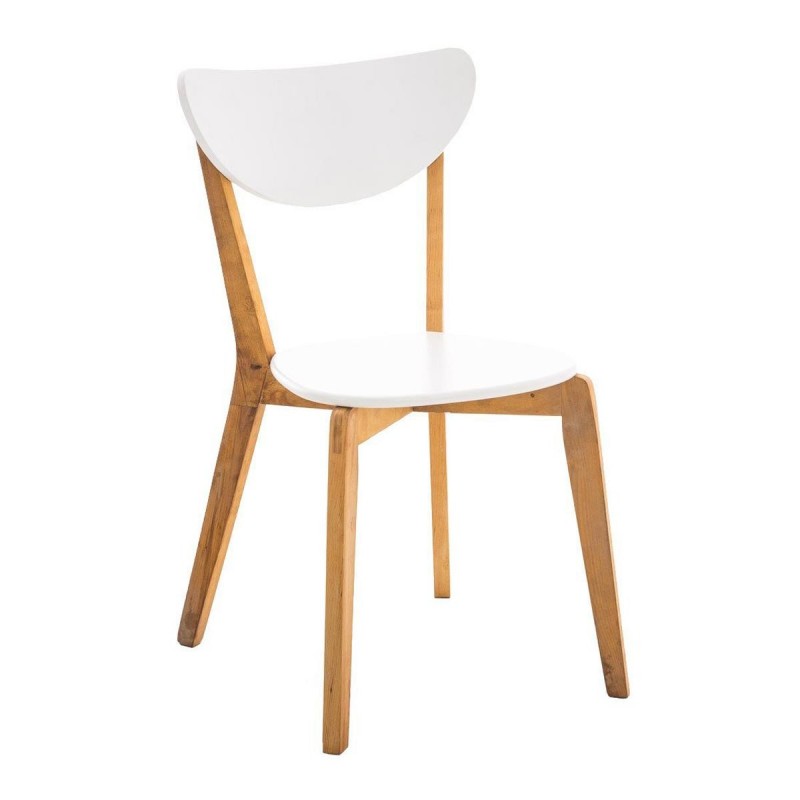 Silla de Confidente ARABY en madera color abedul y blanco