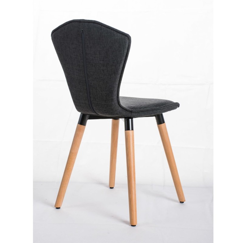 Silla de confidente FELIKA, gran acolchado en tela color negro