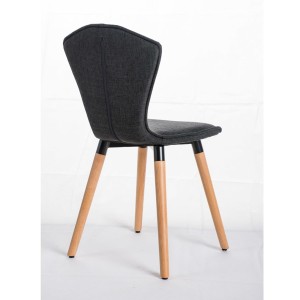 Silla de confidente FELIKA, gran acolchado en tela color negro