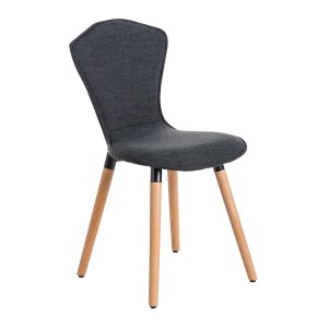 Silla de confidente FELIKA, gran acolchado en tela color negro