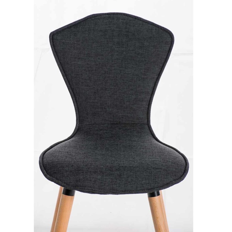 Silla de confidente FELIKA, gran acolchado en tela color negro