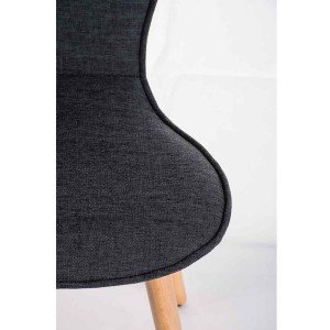 Silla de confidente FELIKA, gran acolchado en tela color negro