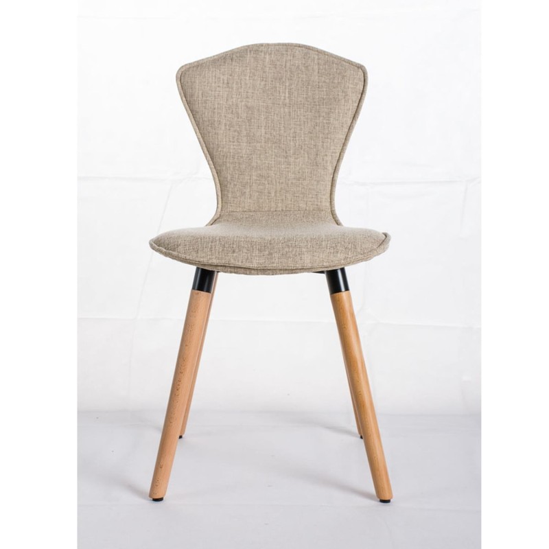 Silla de confidente FELIKA, gran acolchado en tela color negro