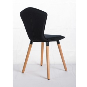 Silla de confidente FELIKA, gran acolchado en tela color negro