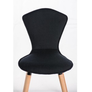 Silla de confidente FELIKA, gran acolchado en tela color negro