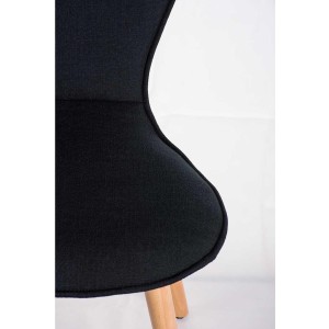 Silla de confidente FELIKA, gran acolchado en tela color negro