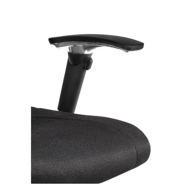 Silla de oficina HENRY, base aluminio, en negro