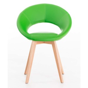 Silla de confidente TIMY, diseño exclusivo, gran acolchado en piel negra