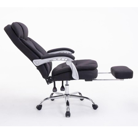 Sillón de Oficina AUSTIN, reclinable en varias posiciones y con reposapiés extensible en tela color negro