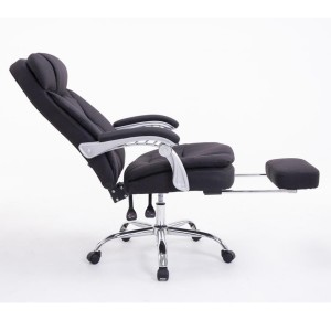 Sillón de Oficina AUSTIN, reclinable en varias posiciones y con reposapiés extensible en tela color negro