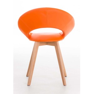 Silla de confidente TIMY, diseño exclusivo, gran acolchado en piel negra