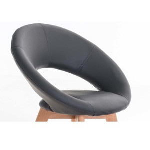 Silla de confidente TIMY, diseño exclusivo, gran acolchado en piel negra