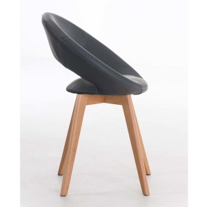 Silla de confidente TIMY, diseño exclusivo, gran acolchado en piel negra