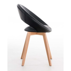 Silla de confidente TIMY, diseño exclusivo, gran acolchado en piel negra