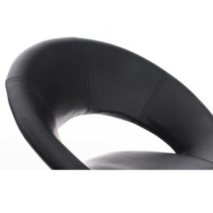 Silla de confidente TIMY, diseño exclusivo, gran acolchado en piel negra