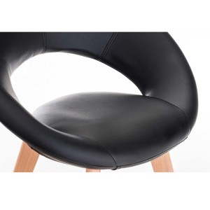 Silla de confidente TIMY, diseño exclusivo, gran acolchado en piel negra