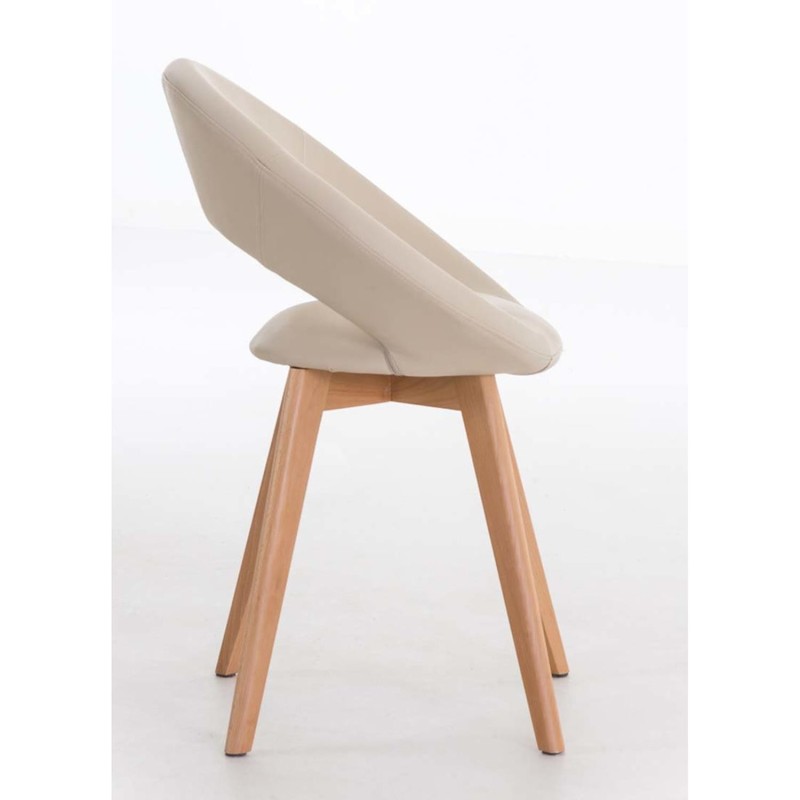 Silla de confidente TIMY, diseño exclusivo, gran acolchado en piel negra