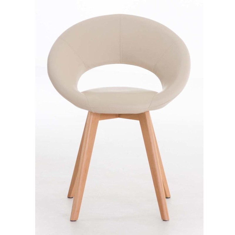 Silla de confidente TIMY, diseño exclusivo, gran acolchado en piel negra