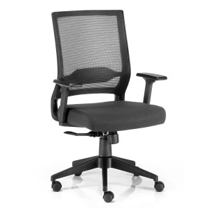 Silla de oficina ISAAC, soporte lumbar, en negro