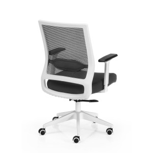 Silla de oficina ISAAC WHITE, soporte lumbar, en negro