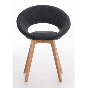 Silla de confidente TIMY TELA, diseño exclusivo, gran acolchado en negro