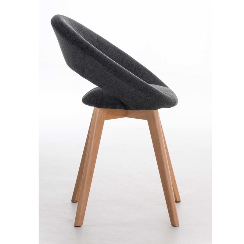 Silla de confidente TIMY TELA, diseño exclusivo, gran acolchado en negro