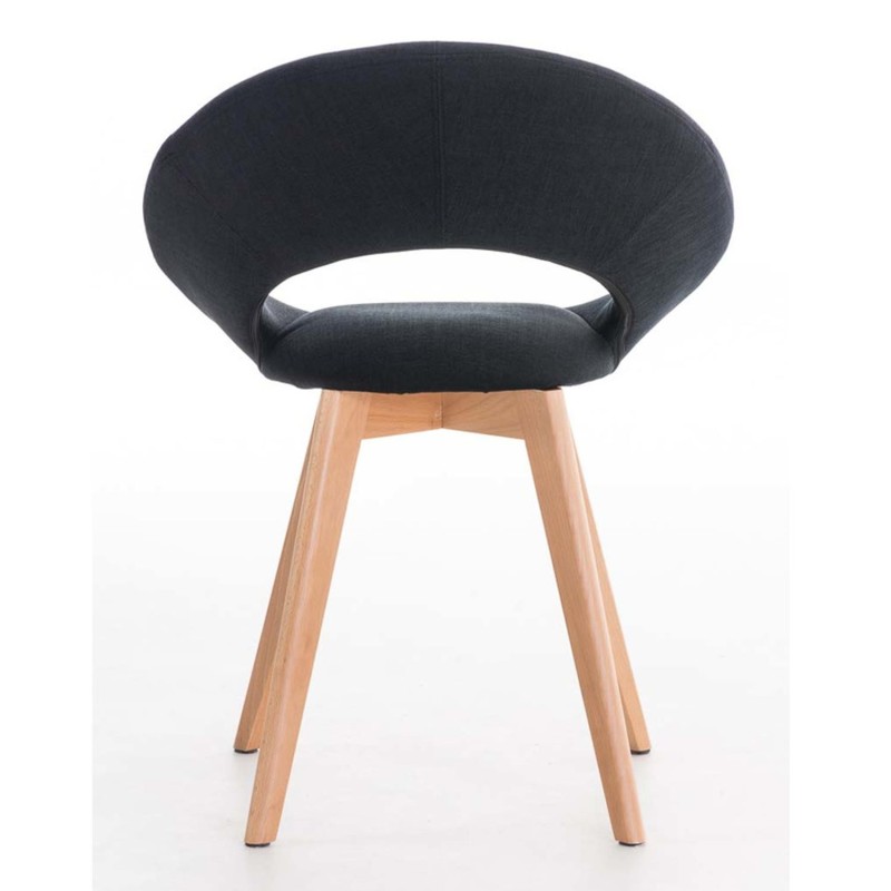 Silla de confidente TIMY TELA, diseño exclusivo, gran acolchado en negro