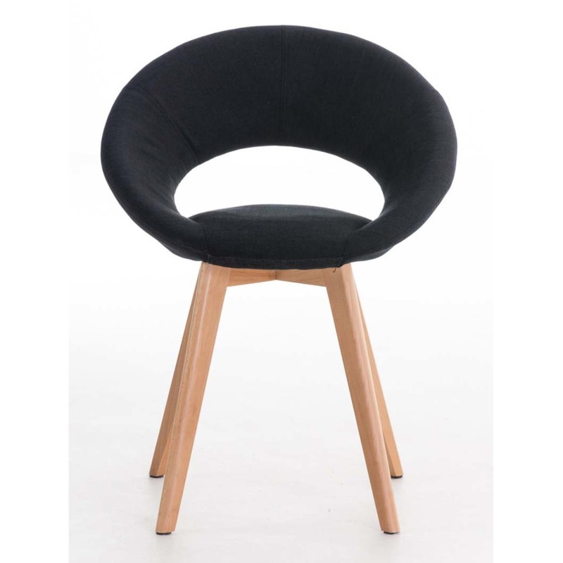 Silla de confidente TIMY TELA, diseño exclusivo, gran acolchado en negro