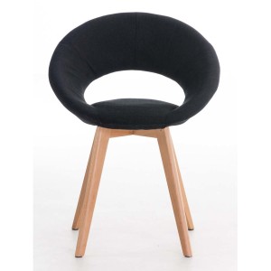 Silla de confidente TIMY TELA, diseño exclusivo, gran acolchado en negro