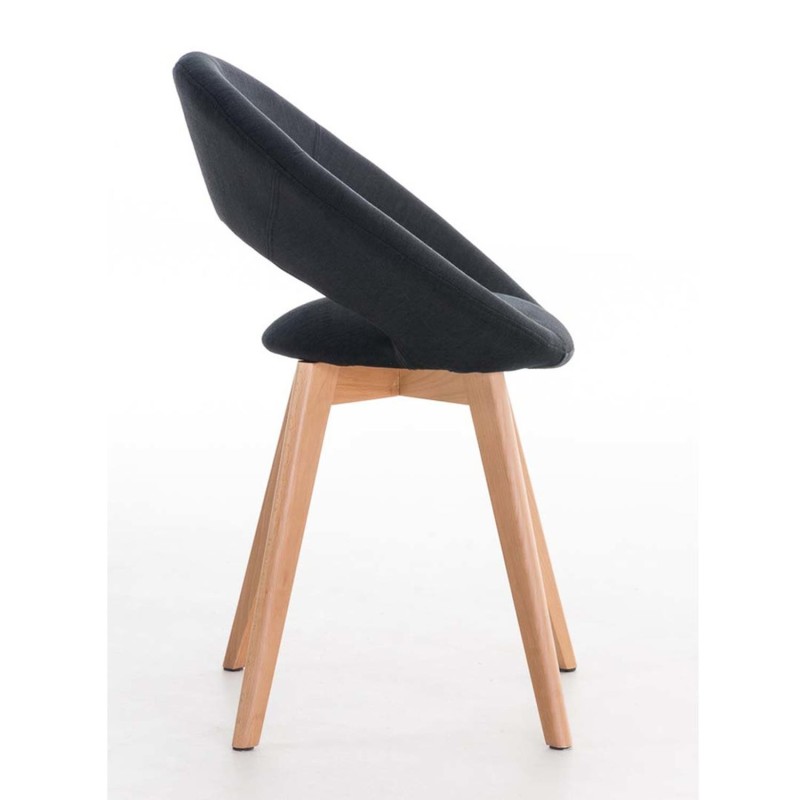 Silla de confidente TIMY TELA, diseño exclusivo, gran acolchado en negro