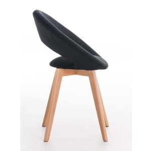 Silla de confidente TIMY TELA, diseño exclusivo, gran acolchado en negro