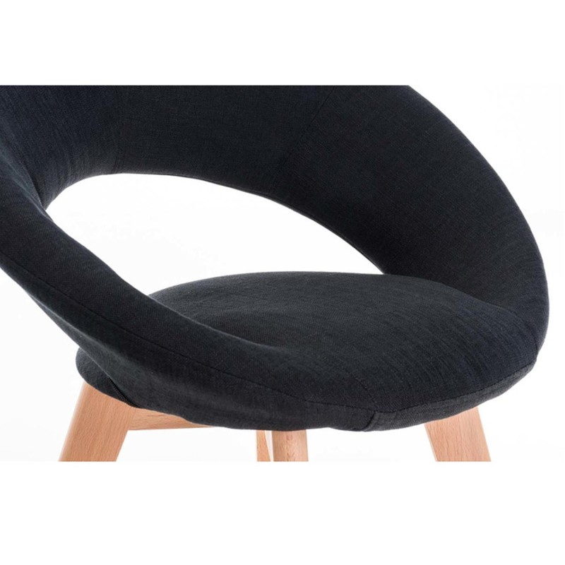 Silla de confidente TIMY TELA, diseño exclusivo, gran acolchado en negro