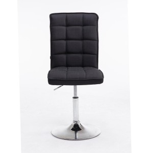 Silla de Confidente BULGARI TELA, ajustable en altura, color negro