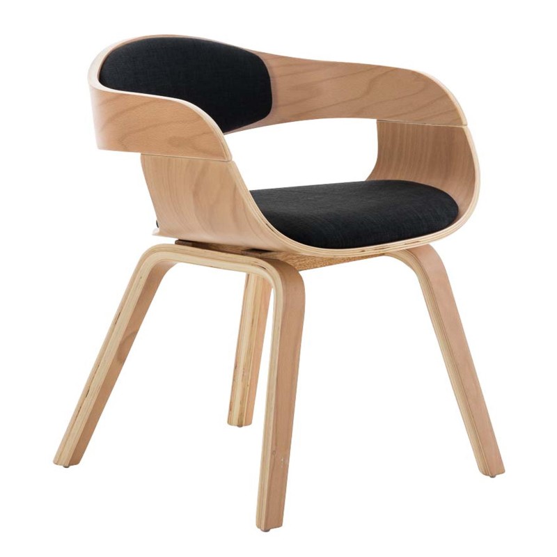 Silla de Confidente BUTAN TELA color haya y negro