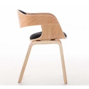 Silla de Confidente BUTAN TELA color haya y negro