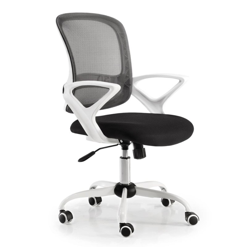Silla de oficina JACOB, diseño moderno, en blanco y negro