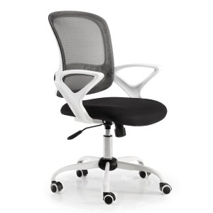 Silla de oficina JACOB, diseño moderno, en blanco y negro