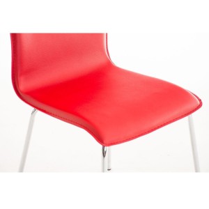 Silla de Confidente MIKI, tapizada en piel color negro