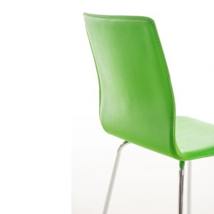 Silla de Confidente MIKI, tapizada en piel color negro