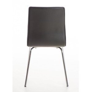 Silla de Confidente MIKI, tapizada en piel color negro