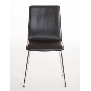 Silla de Confidente MIKI, tapizada en piel color negro